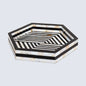 Decorative Trays Discovery Hex Pattern Mother of Pearl & Resin Inlay Collection in 12x12