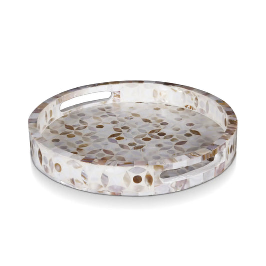 Decorative Trays Discovery Jewel Petit Pattern Mother of Pearl & Resin Inlay Collection in 2 Sizes