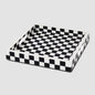 Decorative Trays Illusion Check Pattern Resin Inlay Collection in 12x12, Black & White