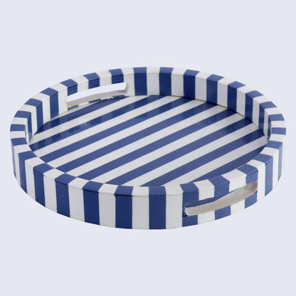 Decorative Round Trays Riviera Ronde Pattern Resin Inlay Collection in 12x12