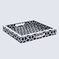 Decorative Trays Zellij Pattern Resin Inlay Collection in 2 Sizes, Black & White