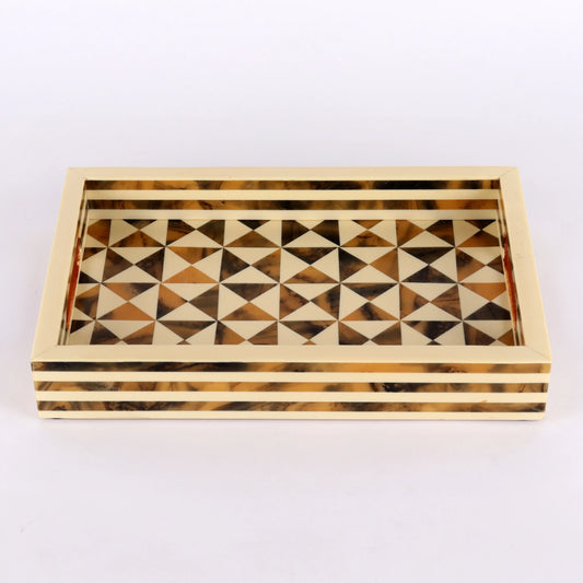 Decorative Trays Triangle Pattern Resin Inlay Collection in 12x8