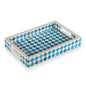 Decorative Trays Vintage Pattern Bone Inlay Collection in 12x8, Turquoise & White