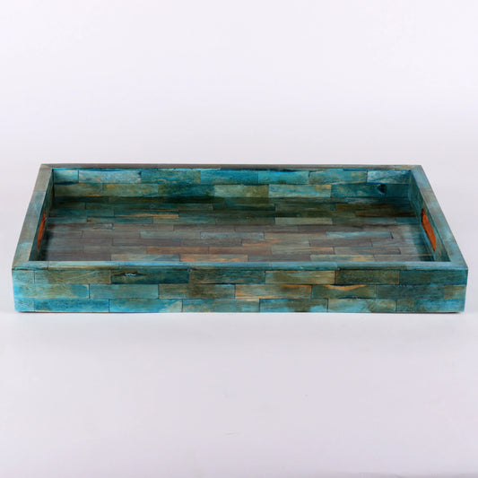 Decorative Trays Verdigris Pattern Bone Inlay Collection in 3 Sizes