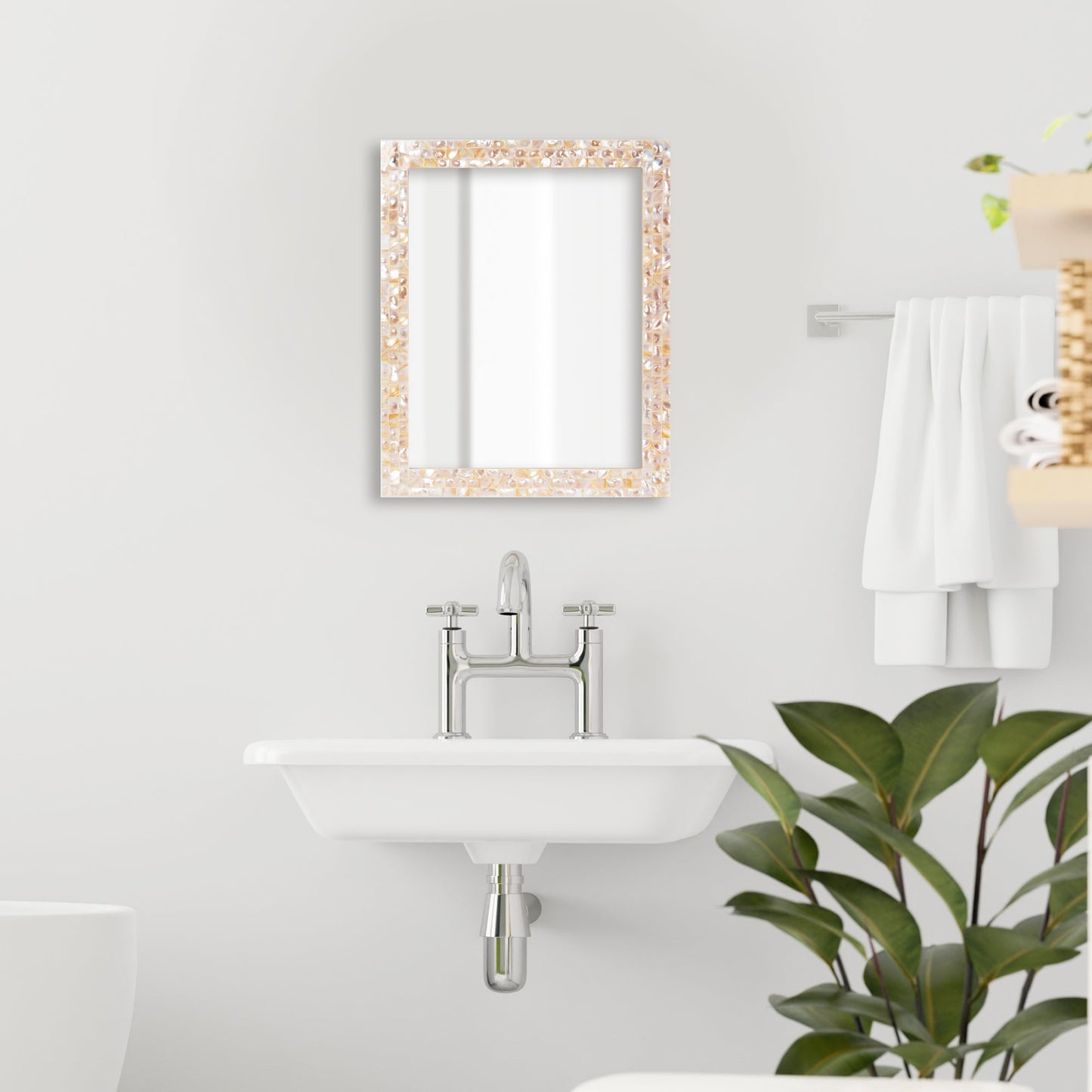 Make to Order Mother Of Pearl White Mirror in 9 Sizes