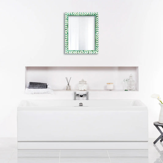 Make to Order Taj Green Mirror Bone Inlay Collection in 4 Sizes