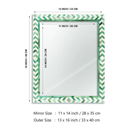 Make to Order Taj Green Mirror Bone Inlay Collection in 4 Sizes
