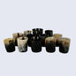 Horn Whiskey Shot Glasses Pack (4,8 & 12) - Hold Up to 6.5oz, Crisscross